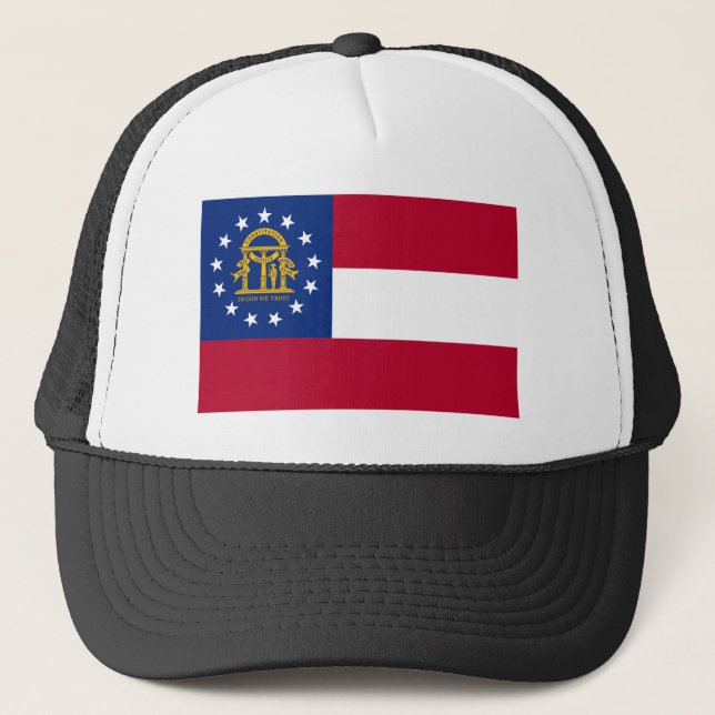 Boné de Caminhoneiro com a Bandeira da Geórgia (Frente)