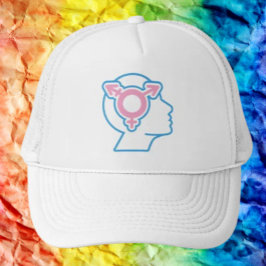 Boné de Caminhoneiro com Símbolo do Orgulho Trans