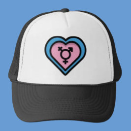 Boné de Caminhoneiro Coração do Orgulho Trans