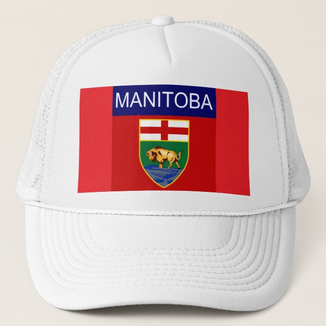 Boné de Caminhoneiro da Bandeira de Manitoba (Frente)