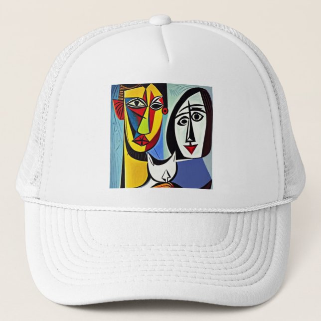 Boné de Caminhoneiro de Arte Abstrata (Frente)