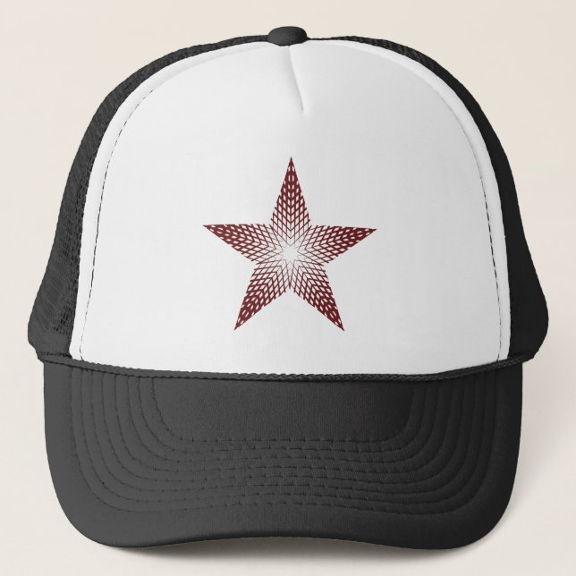 boné de caminhoneiro de beisebol Red Star (Frente)