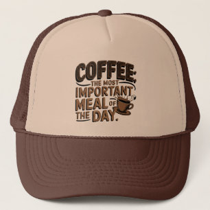 Boné de caminhoneiro de café com arte de palavra r