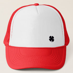 Boné de caminhoneiro de espuma branco e vermelho B