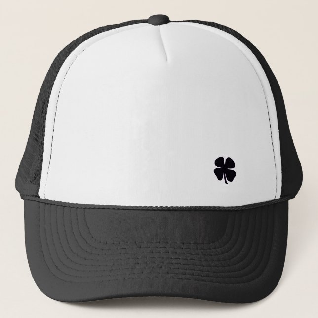 boné de caminhoneiro de espuma preto e branco Blac (Frente)