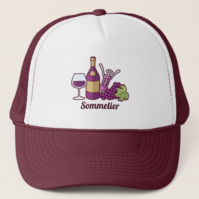Boné de Caminhoneiro de Vinho Tinto (Frente)