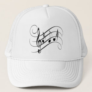 Boné de Caminhoneiro Designer Notas Musicais