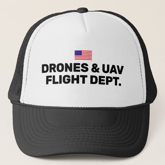 Boné de Caminhoneiro Drones & UAV Flight Dept.™ (Frente)
