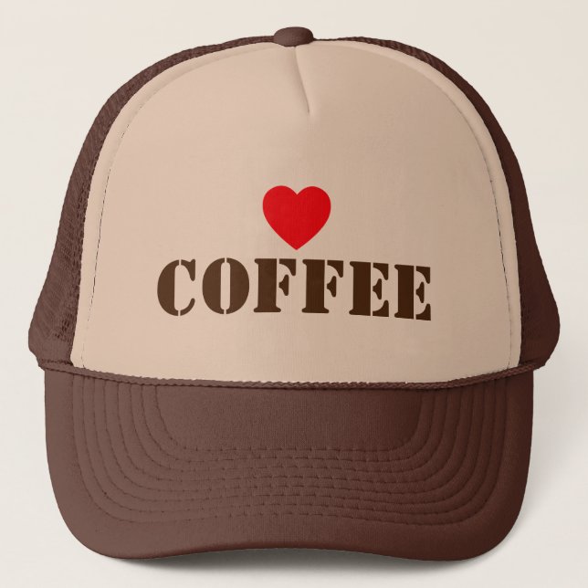 Boné de Caminhoneiro Eu Amo Café™ (Frente)