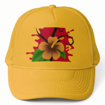 Boné de Caminhoneiro Flor de Hibisco