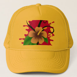 Boné de Caminhoneiro Flor de Hibisco