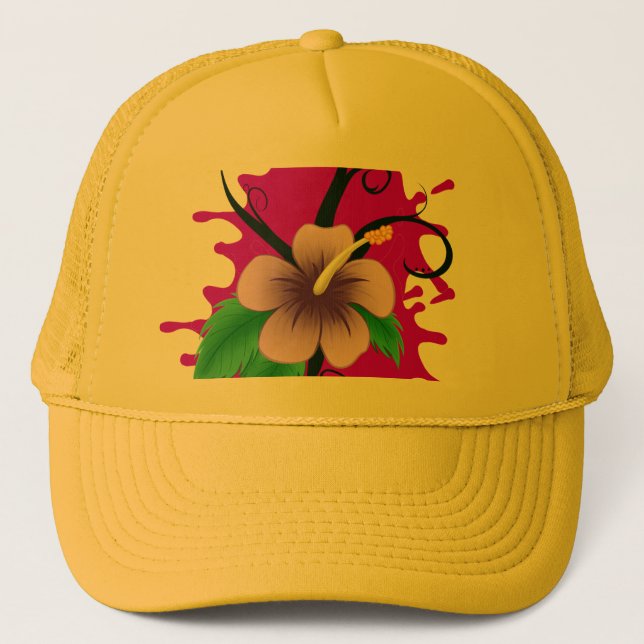 Boné de Caminhoneiro Flor de Hibisco (Frente)