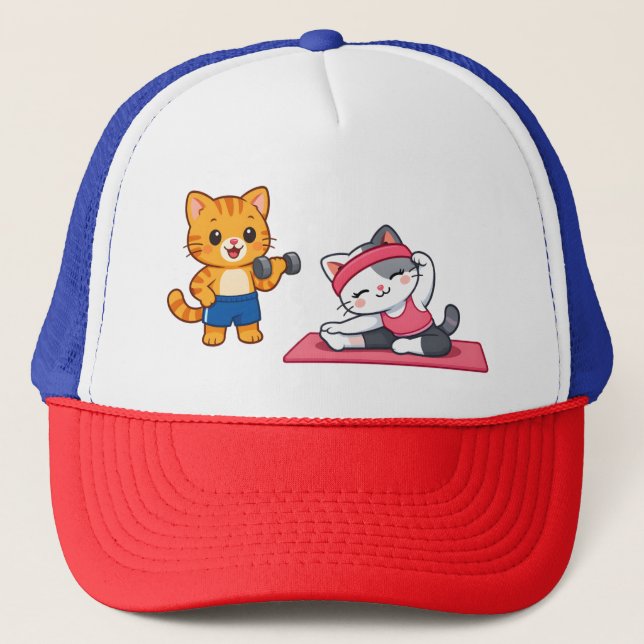 Boné de Caminhoneiro Gato na Academia (Frente)