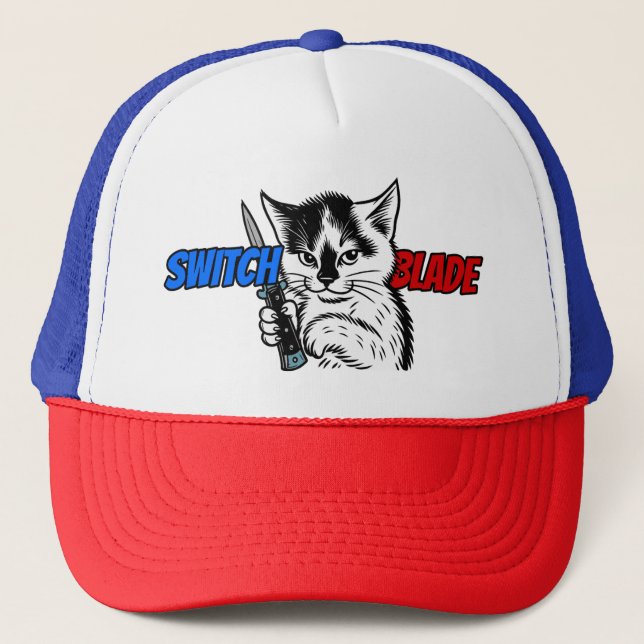 Boné de Caminhoneiro Gato Switchblade por Phil Elm (Frente)