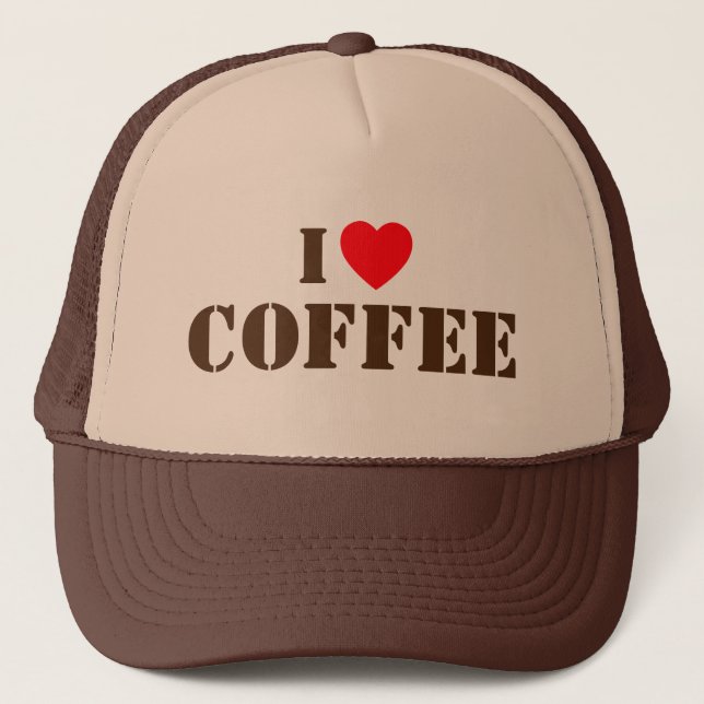 Boné de Caminhoneiro I Love Coffee™ (Frente)