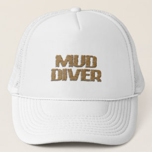 Boné de caminhoneiro Mud Diver espuma branca