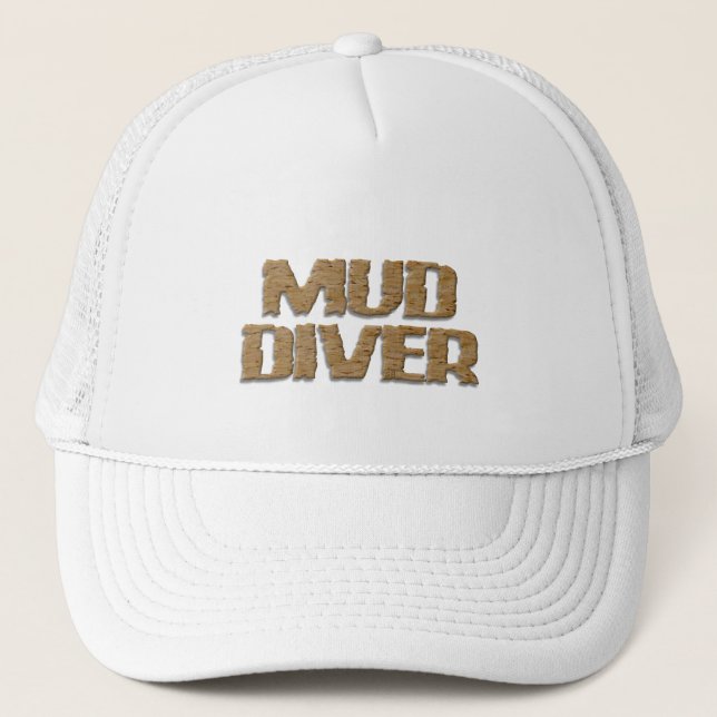 Boné de caminhoneiro Mud Diver espuma branca (Frente)
