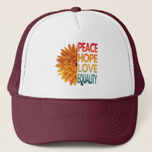 BONÉ DE CAMINHONEIRO PAZ AMOR ESPERANÇA IGUALDADE
