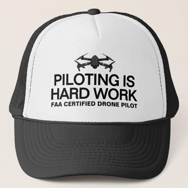 Boné de Caminhoneiro Piloting Is Hard Work™ (Perso (Frente)
