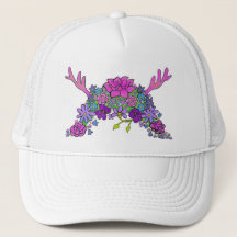 Boné de Caminhoneiro Rainha Flor Silvestre Selvage