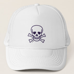 Boné de caminhoneiro Skull n Bones espuma branca