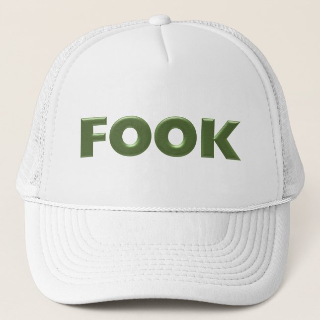 Boné de camionista branco Fook (Frente)