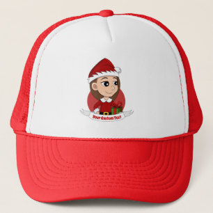 boné de camionista cartoon menina natal