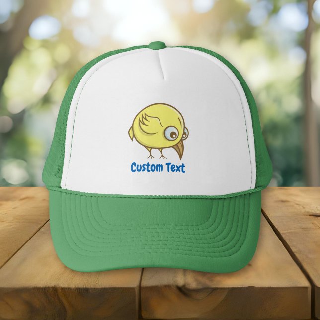 Boné de camionista desenho amarelo de pássaro (Criador carregado)