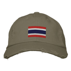 Boné de chino bordado com bandeira da Tailândia