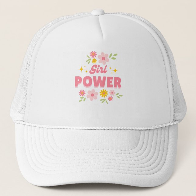 boné de design de flor branca (Frente)