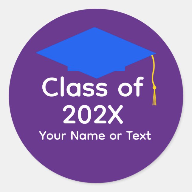 Boné de formatura azul nº 1-5 adesivos (Frente)