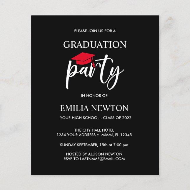 Boné de formatura de Tassel Vermelho do Orçamento  (Frente)