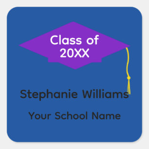 Boné de formatura roxo nº 1-2 adesivos