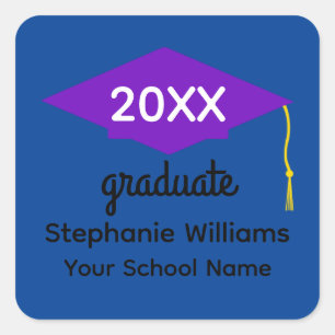 Boné de formatura roxo nº 1-3 adesivos