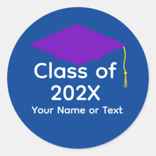 Boné de formatura roxo nº 1-5 adesivos