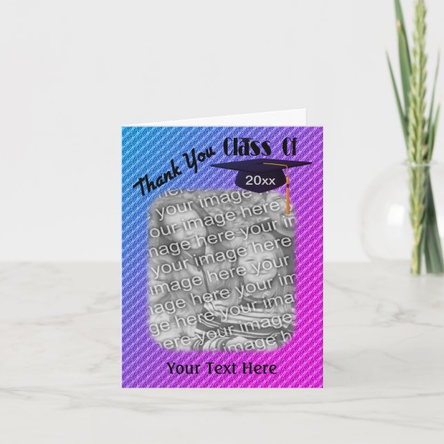 Boné de formatura Tassel Rainbow Obrigado Cartão c (Frente)