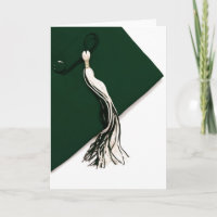 Boné de formatura Verde Hunter com Cartão Tassel
