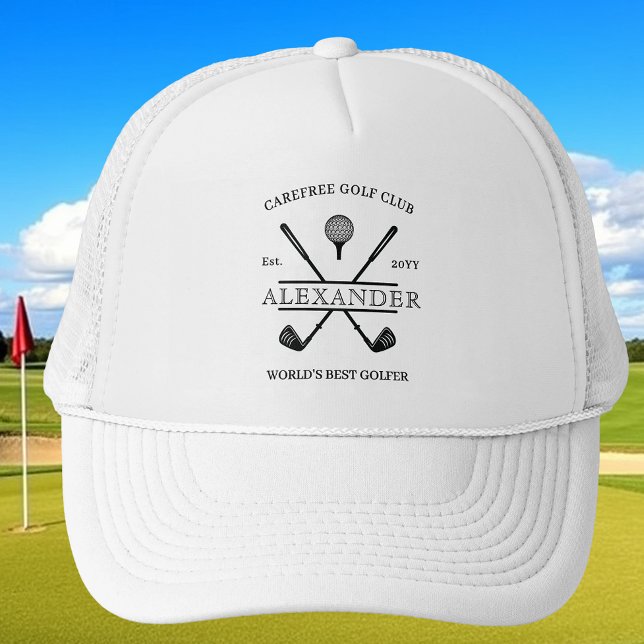 Boné de Golfe Nome Preto e Branco (Criador carregado)