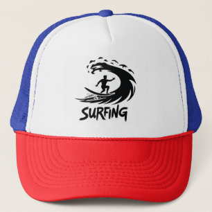 Boné de Onda com Silhueta de Surfista Minimalista