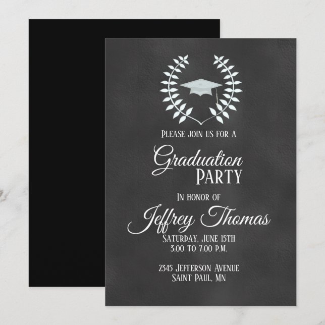 Boné de quadro e deixa o convite para Formando 5"  (Frente/Verso)