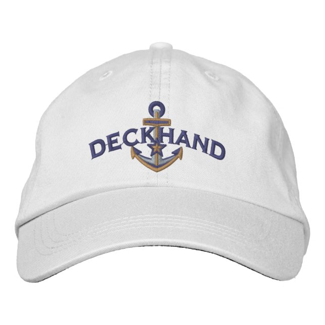 Boné Deckhand Estrela Náutica Âncora Bordado (Frente)
