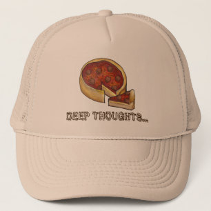 Boné Deep Dish Thoughts Chicago Pepperoni Pizza Hat