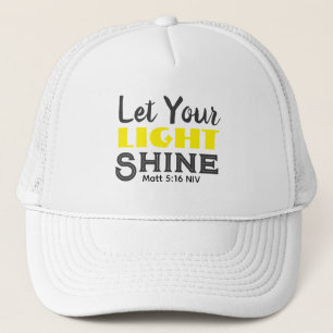Boné Deixe Sua Luz Brilhar Versículo Bíblico Amarelo Fo