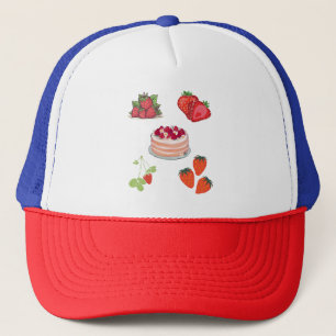 Boné Delícias de Morango – Ilustração Fofa de Frutas