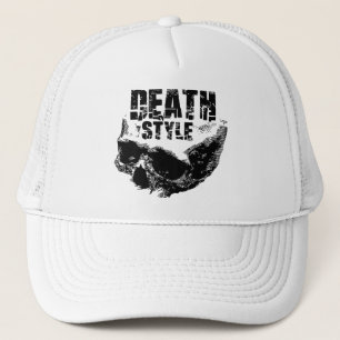 Boné Desenho de Caveira no Estilo Morte