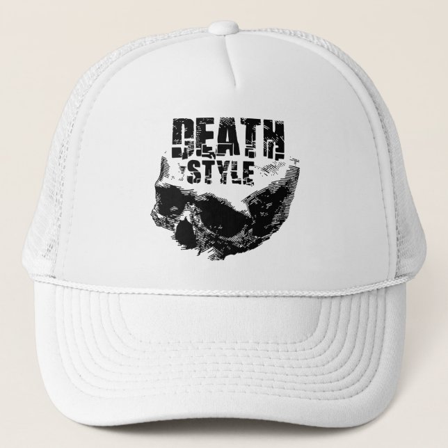 Boné Desenho de Caveira no Estilo Morte (Frente)