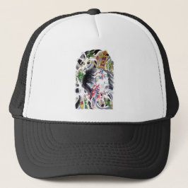 Boné Desenho de Espada Grotesca Japonesa