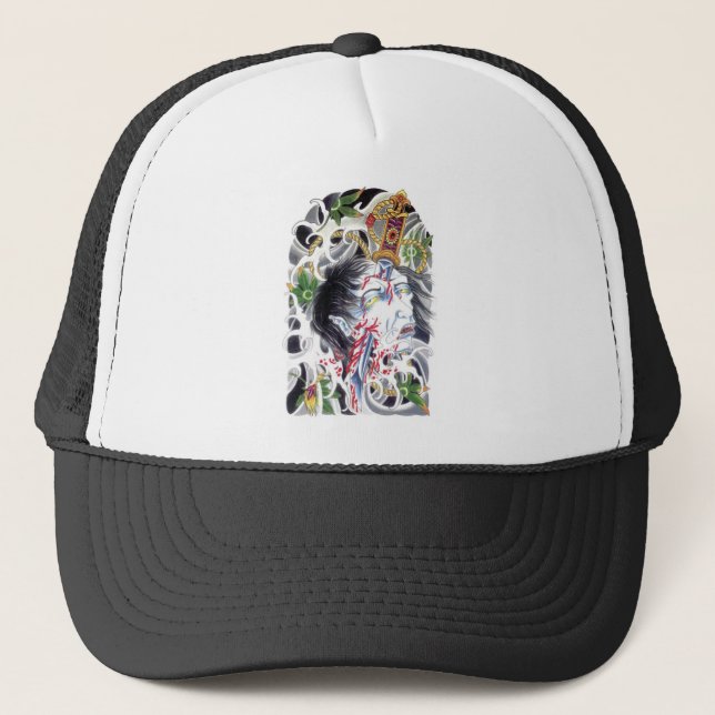 Boné Desenho de Espada Grotesca Japonesa (Frente)