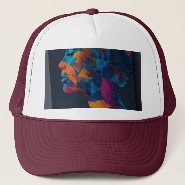Boné desenho de rosto humano em  (Frente)