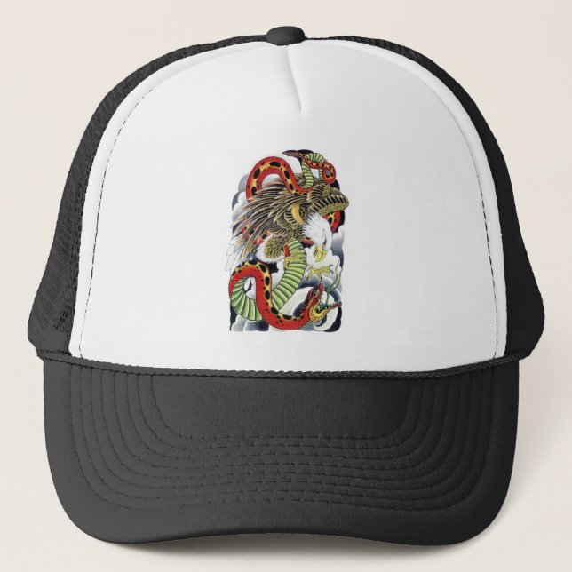 Boné desenho de tatuagem de Águia & Cobra (Frente)